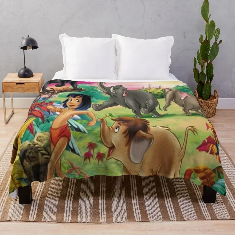 Baloo & Mowgli The Jungle Book Throw Blanket Multi-Purpose Blankets For Sofas for babies Blankets