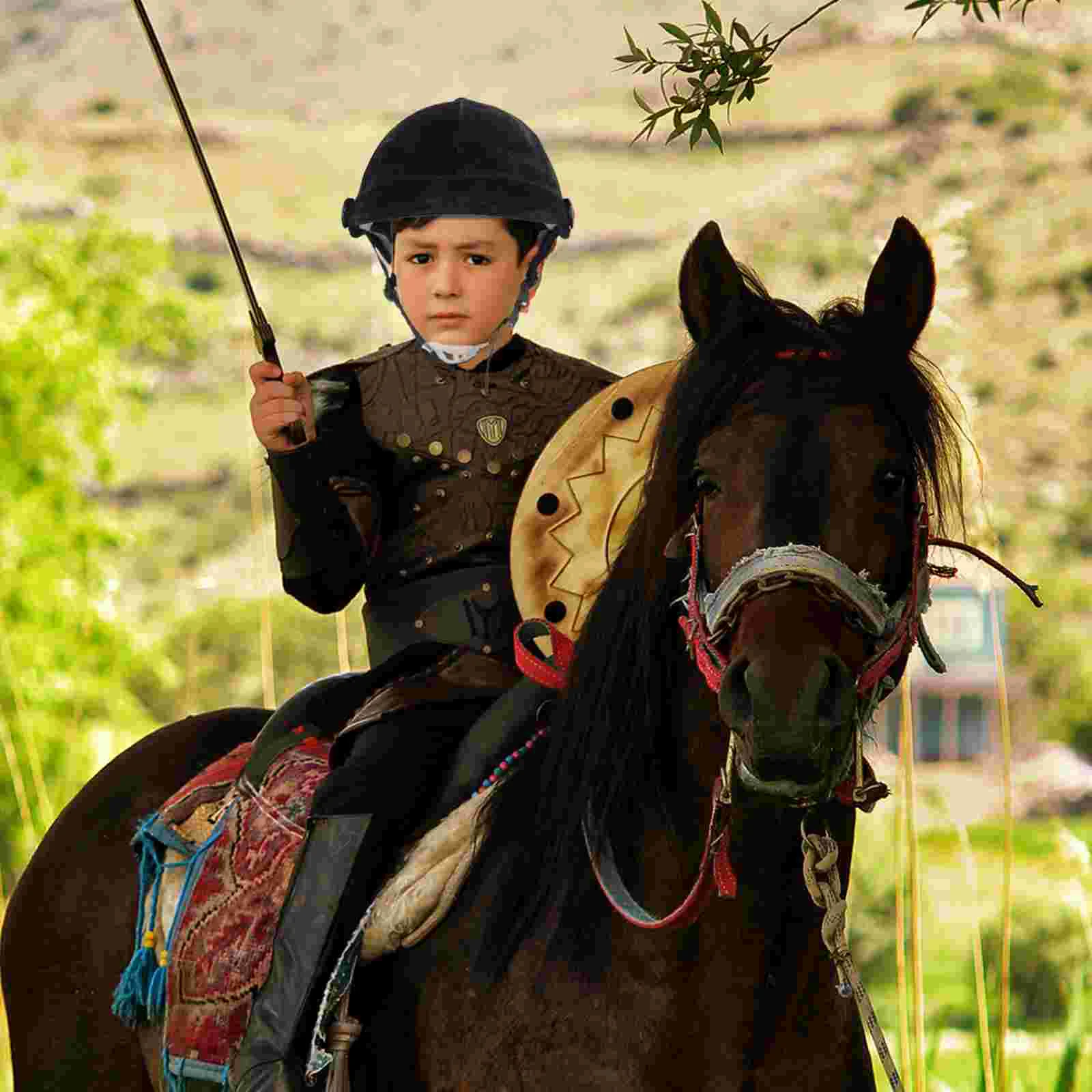 Kinder Schutzausrüstung Hinterradbremsschuhe Kinder Reitmütze Sport Sicherheit Reiten Kopfschutz