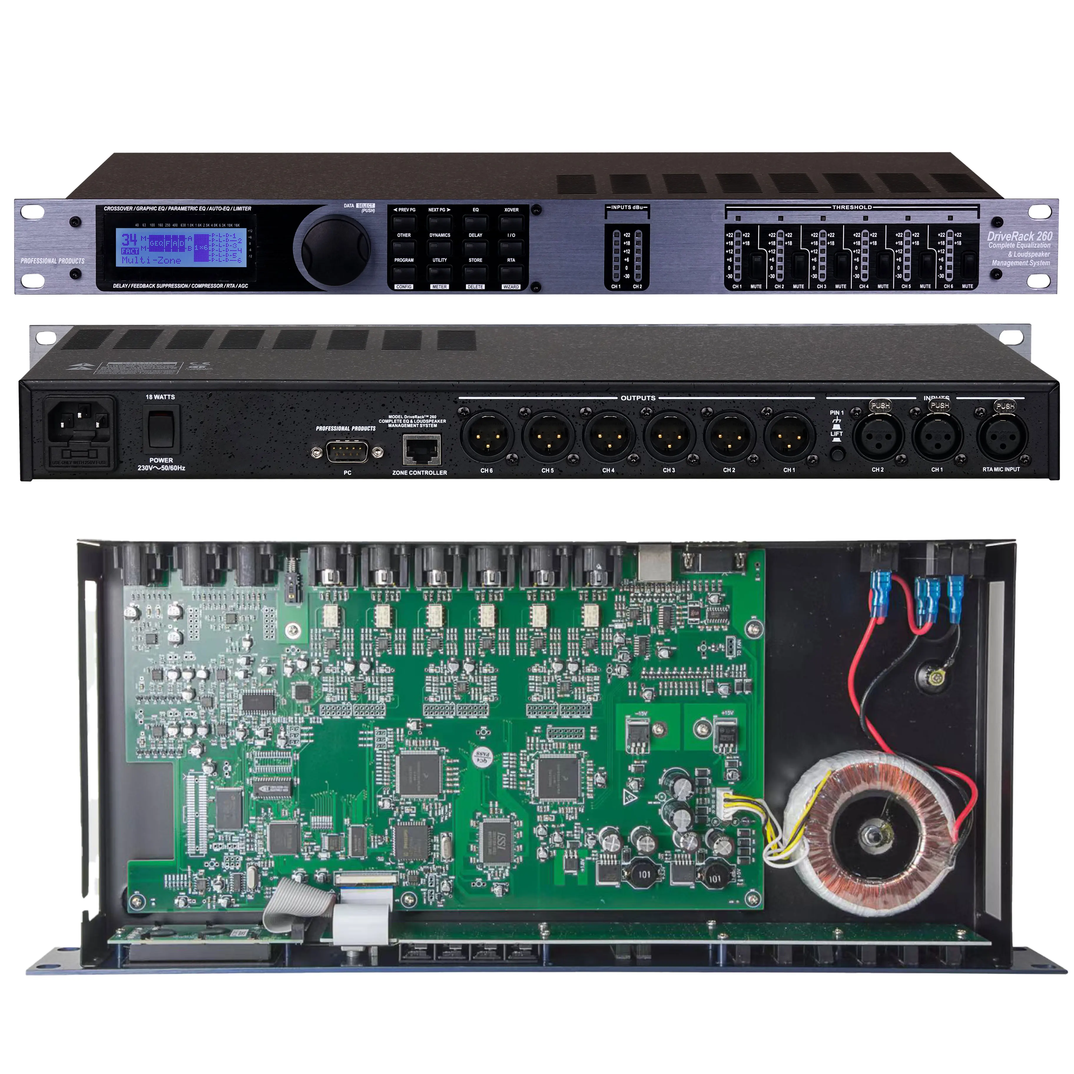 

Wholesale Good Quality Dbx DriveRack 260 2 X 6 Signal Audio Processor for 2 X 6 Loudspeaker Management System With Display