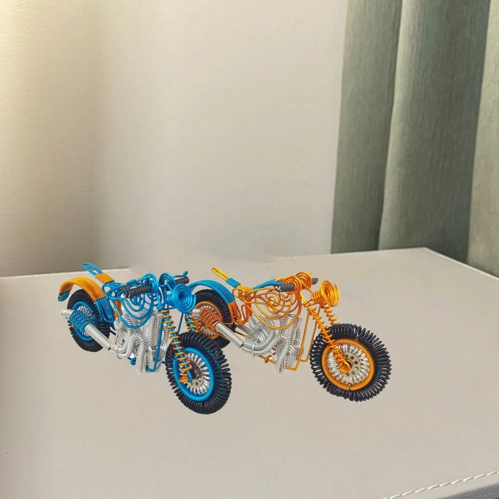 

Aluminum Wire Woven Motorcycle Sculpture Handmad Statue Aluminum Wire Motorbike Model Collectible Crafts Motorcycle DIY Toys