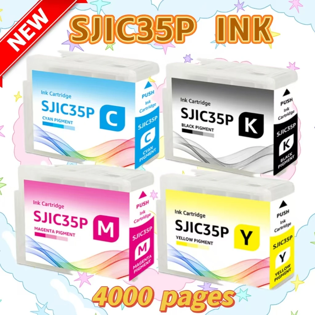 

Картриджи SJIC35P (BK C M Y) для SJIC35P, совместимые с ColorWorks C6000 Series CW-C6000A C6000P C6500A C6500P (глянцевые)