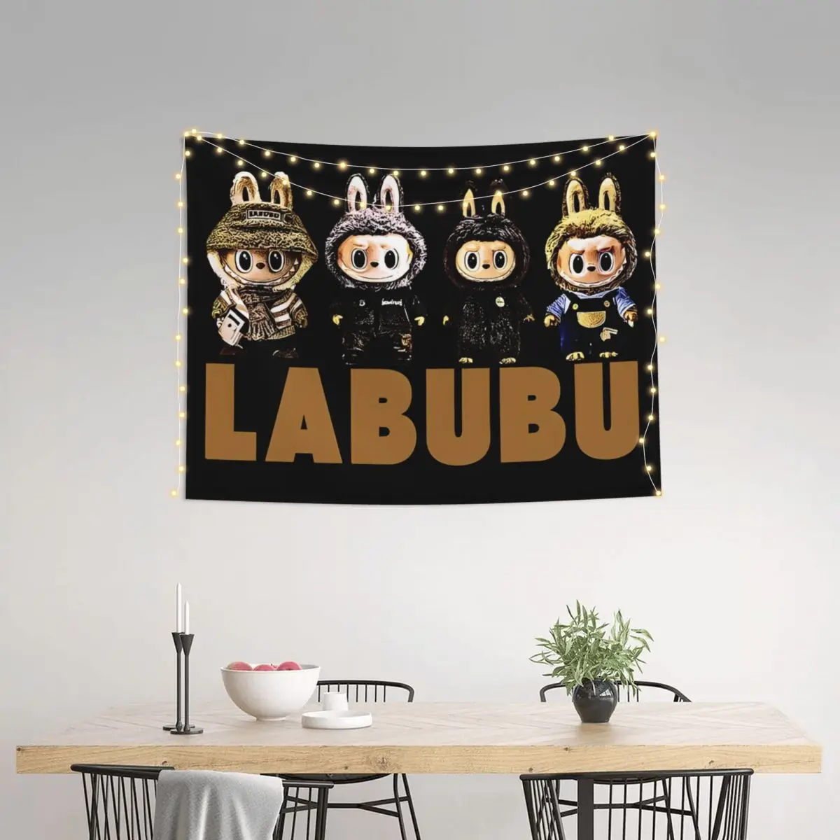 Labubu Magic Small But Mighty Tapestry Wall Hanging Tapestries for College Dorm Decor