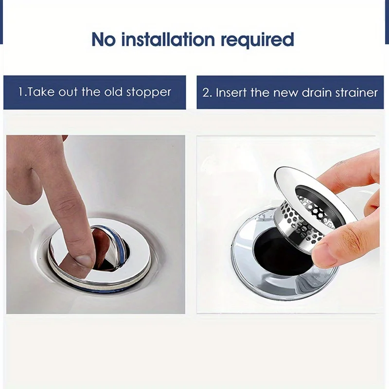 Stainless Steel Hair Catcher Drain Filter Universal Sink Strainer Cover For Bathroom Bathtub Kitchen Sink Accessory