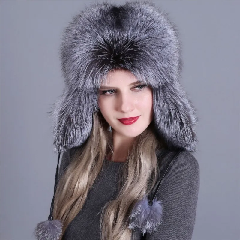 

New rolled-up fur warm women's hats thickened adult