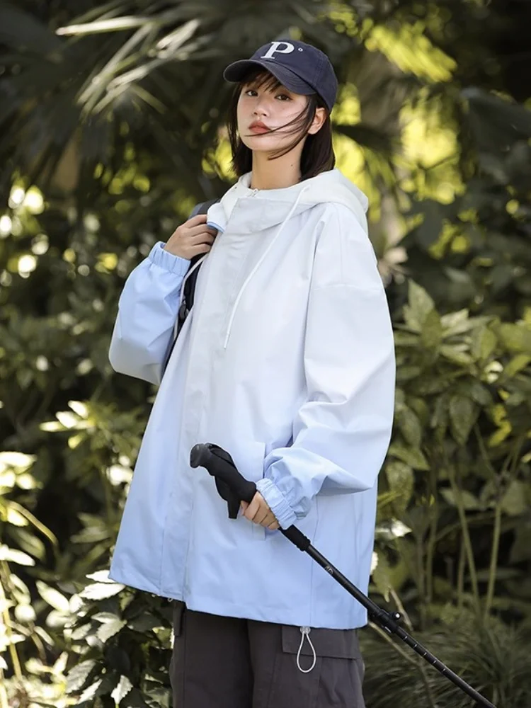 

Men's Workwear Jaet Casual Spor American Sle Spring Autumn Zipper Decorated Anti-Wind Long Sve Hooded Coat