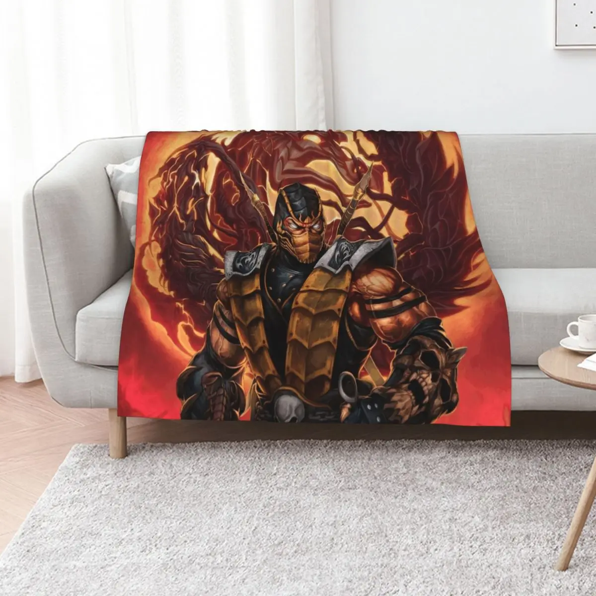 Scorpion Mortal Kombat Throw Blanket Luxury Throw Warm manga anime Sofa Throw Summer Beddings Blankets