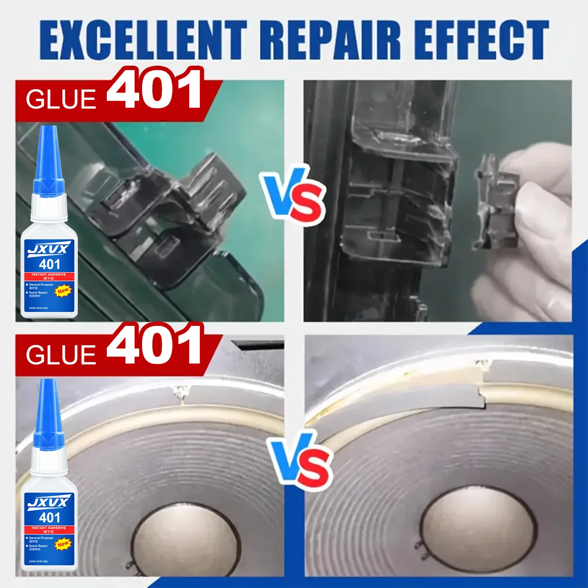 20 جرام 401 شفاف سوبر غلو سريع الجفاف  لاصق سيانو أكريليت مكونات جلدية ومطاطية للسيارات والأنظمة الميكاترونية أداة لاصقة سائلة قوية التماسك.
