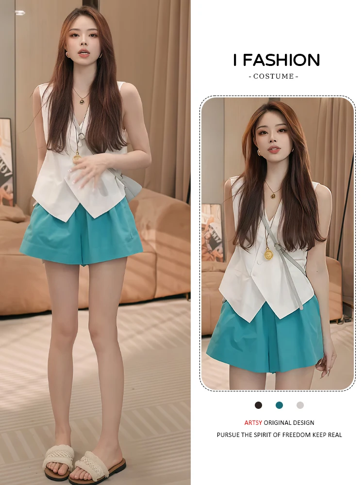 Faionable Casual Lace Top orts Set vrouwen Zomer Nieuwe Sle Afslanken Tweedelige Pak Koreaanse Versie Super Leuke Ensemble