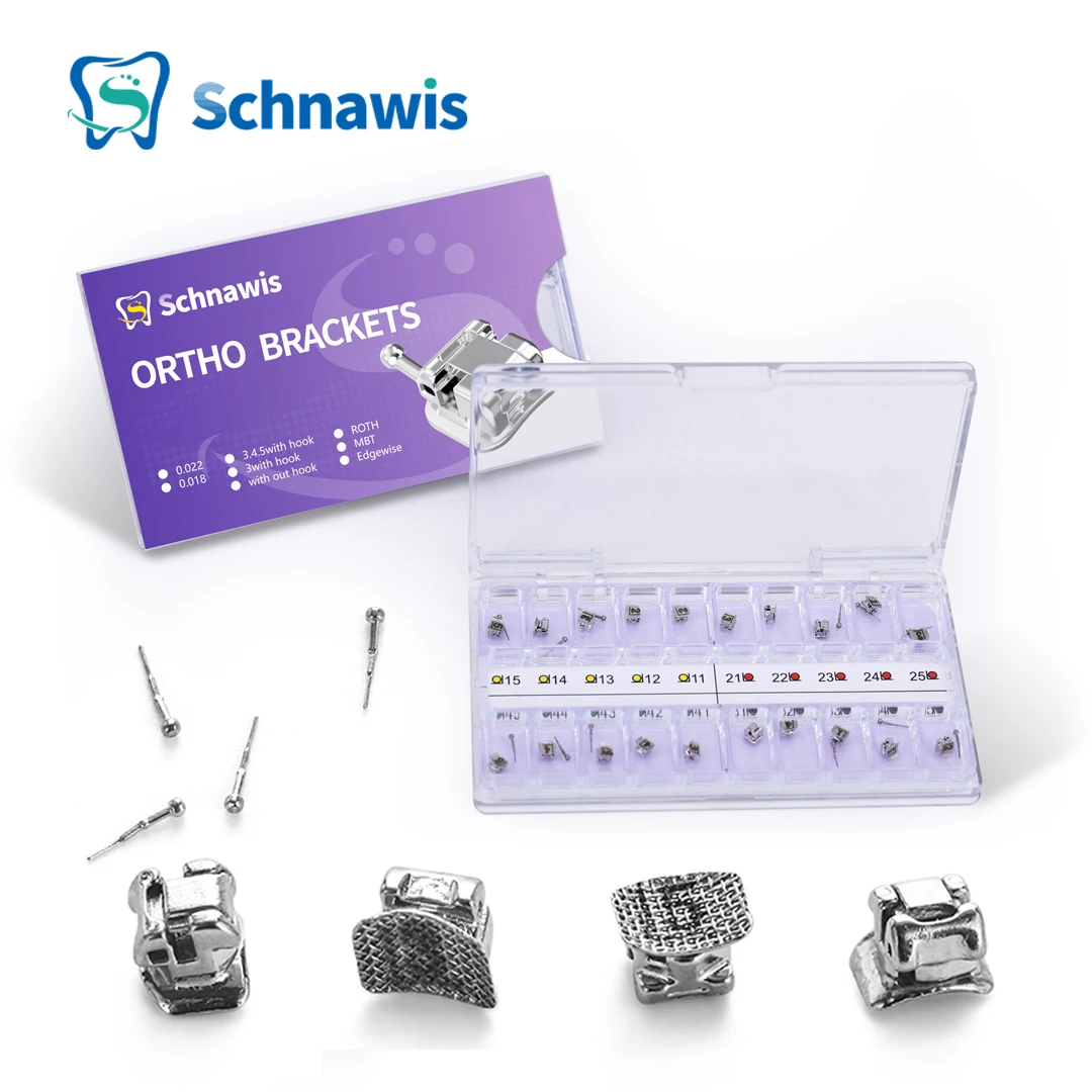 Soportes autoligantes de Metal para ortodoncia Dental, ganchos móviles Roth MBT Edgewise + herramientas, Materiales de ortodoncia, 20 unidades por