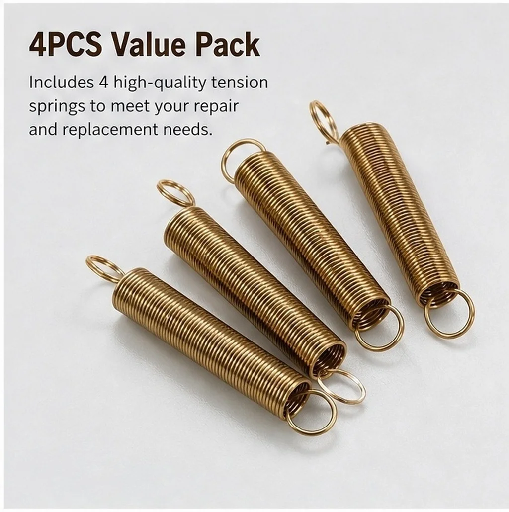 4pcs Mechanical Clock Tension Springs With Hooks Alarm Clock Replacement Springs For Antique Mantel Alarm And Wall Clocks Repair