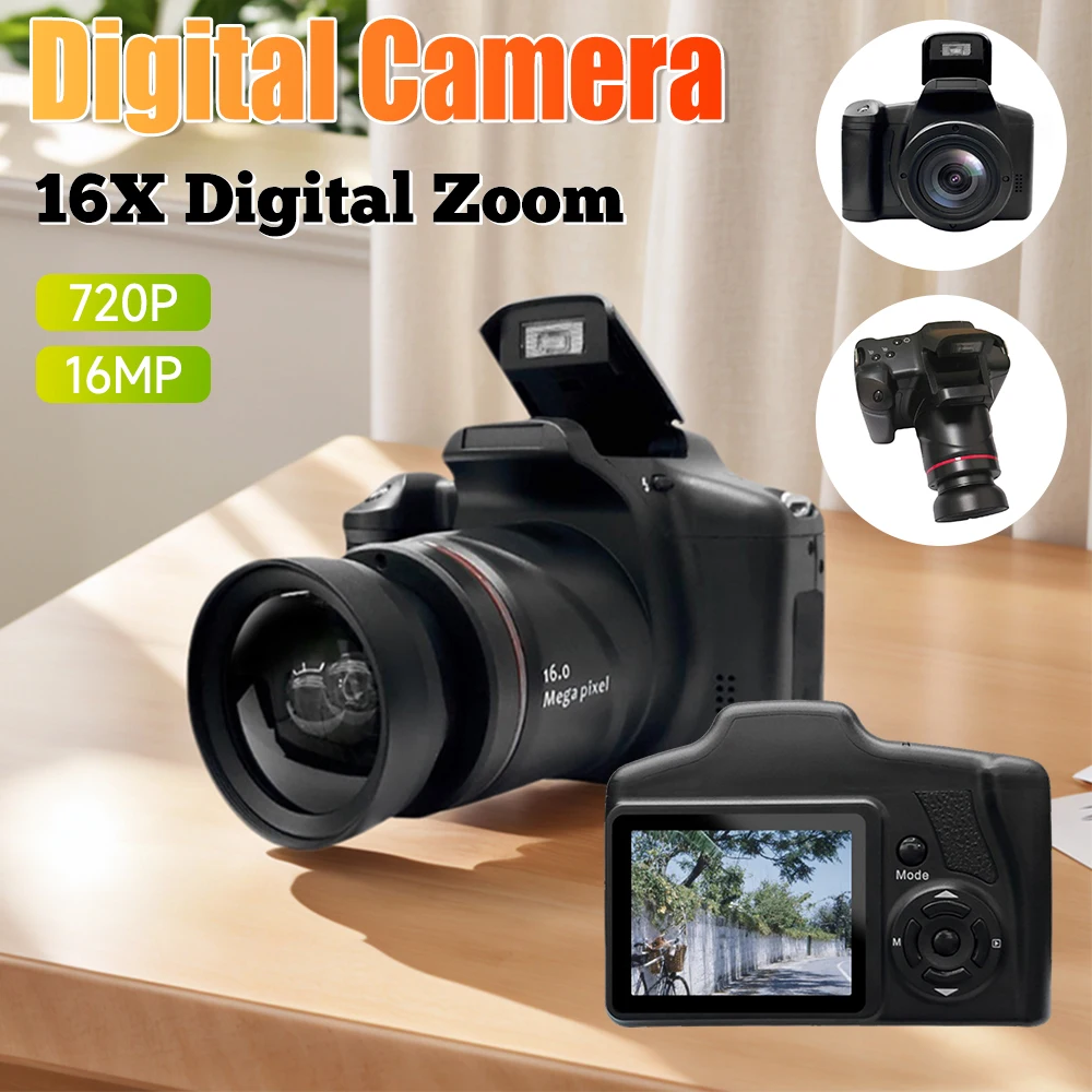 16mpミニデジタルカメラ、24インチスクリーン、vlog撮影用カメラ、720p、16倍デジタルズーム、ビデオレコーダー、写真撮影用小型カメラ