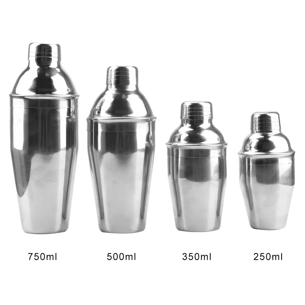 Party Bar Tools 250/350/550/750ml Boston Martini Cocktail Wine Mixer Stainless Steel Cocktail Shaker 1PC Professional