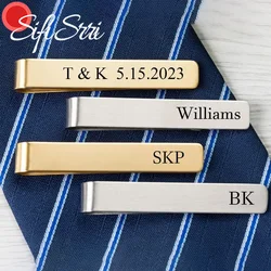 Sifisrri Personalized Custom Engraved Name Tie Clip for Men Stainless Steel Best Man Wedding Jewelry Groomsmen Gift Accessories