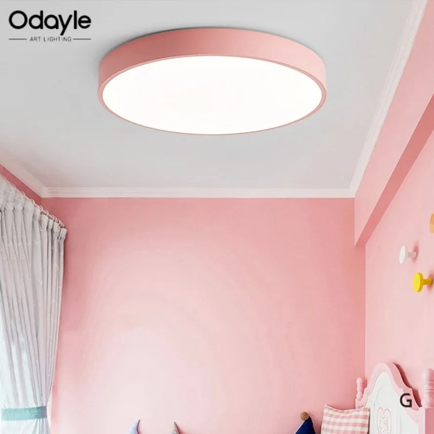 

Circular LED Ceiling Light Modern Minimalist Creative Macaron Home Light Living Room Bedroom Kitchen Study Decoration Lighting