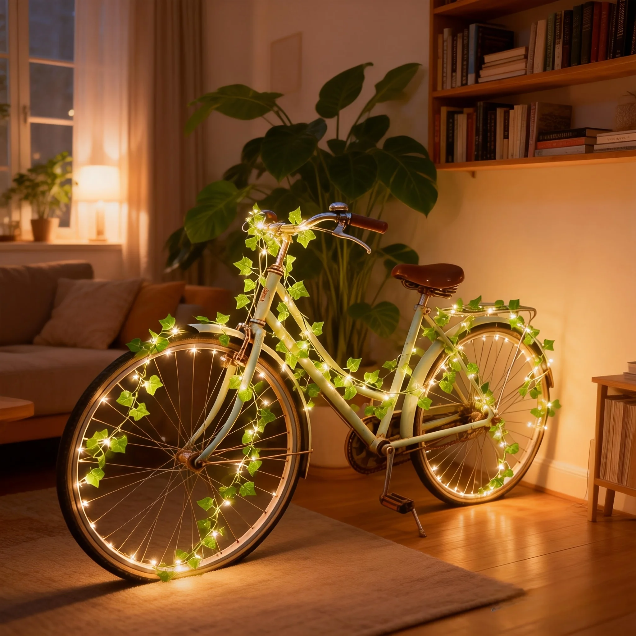 Hanging Ivy Leaf LED Fairy String Lights, Artificial Green Vine Decor Lights for Wall Ceiling Balcony Garden Outdoor Decor