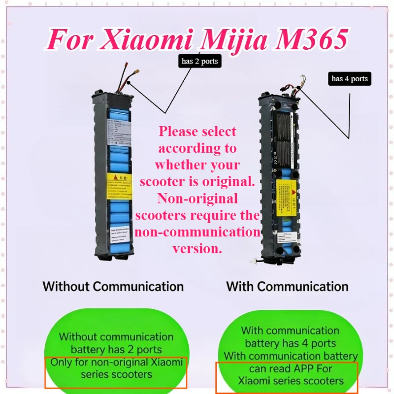 

New 36V 7.8/10.5/12.8Ah Rechargeable Battery for Xiaomi Mijia M365 Electric Scooter Communication & Non‑Communication Versions