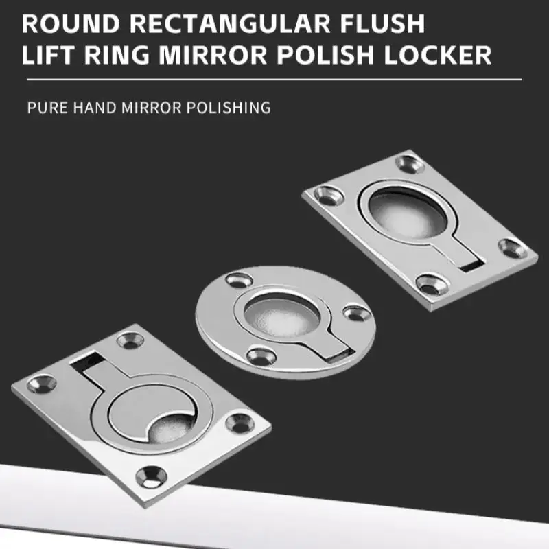 Durable 316 Stainless Steel Marine Boat Deck Hatch Flush Pull Lift Handle Ring Door Knobs Handles Pull Ring