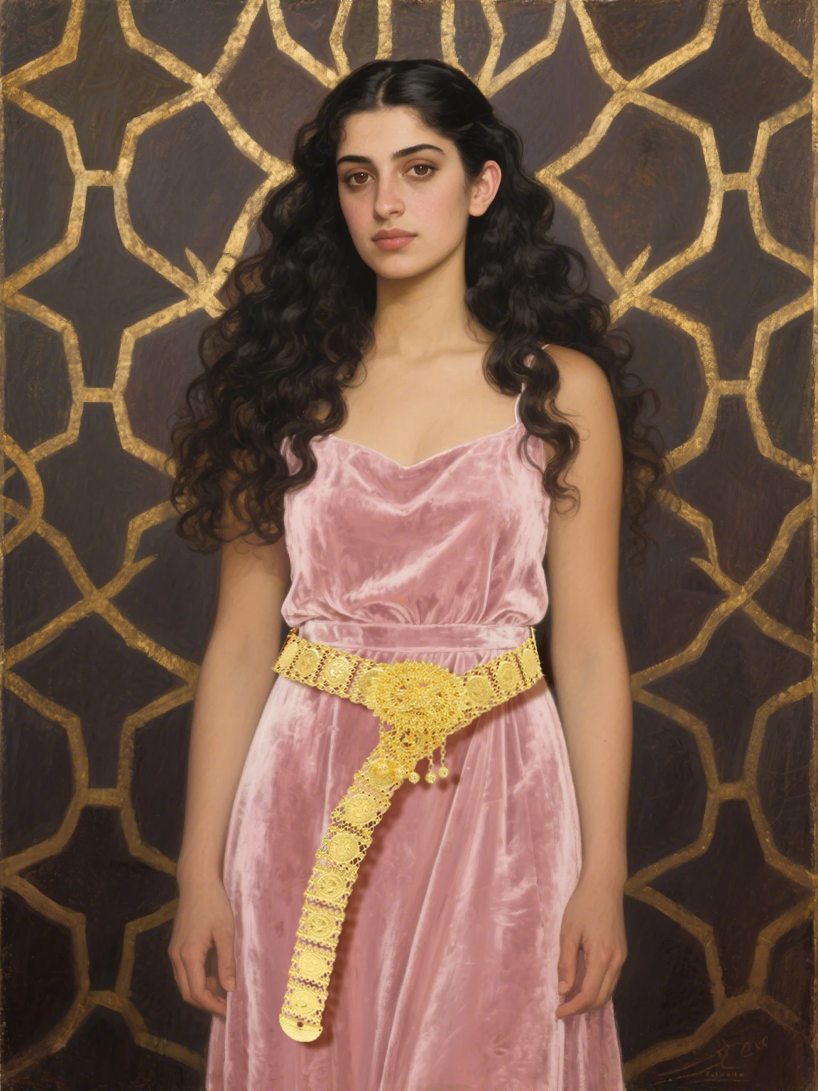 

Luxury heavy-duty golden hollow carved floral pattern chain tassel pendant for women's waist Arabic ethnic style accessory