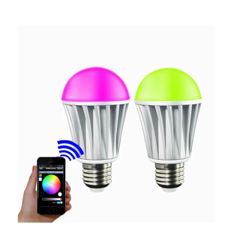 

bluetooth led bulb lamp E27 AC100-240V 7.5W colorful changeable + warm white smart phone Wireless home products