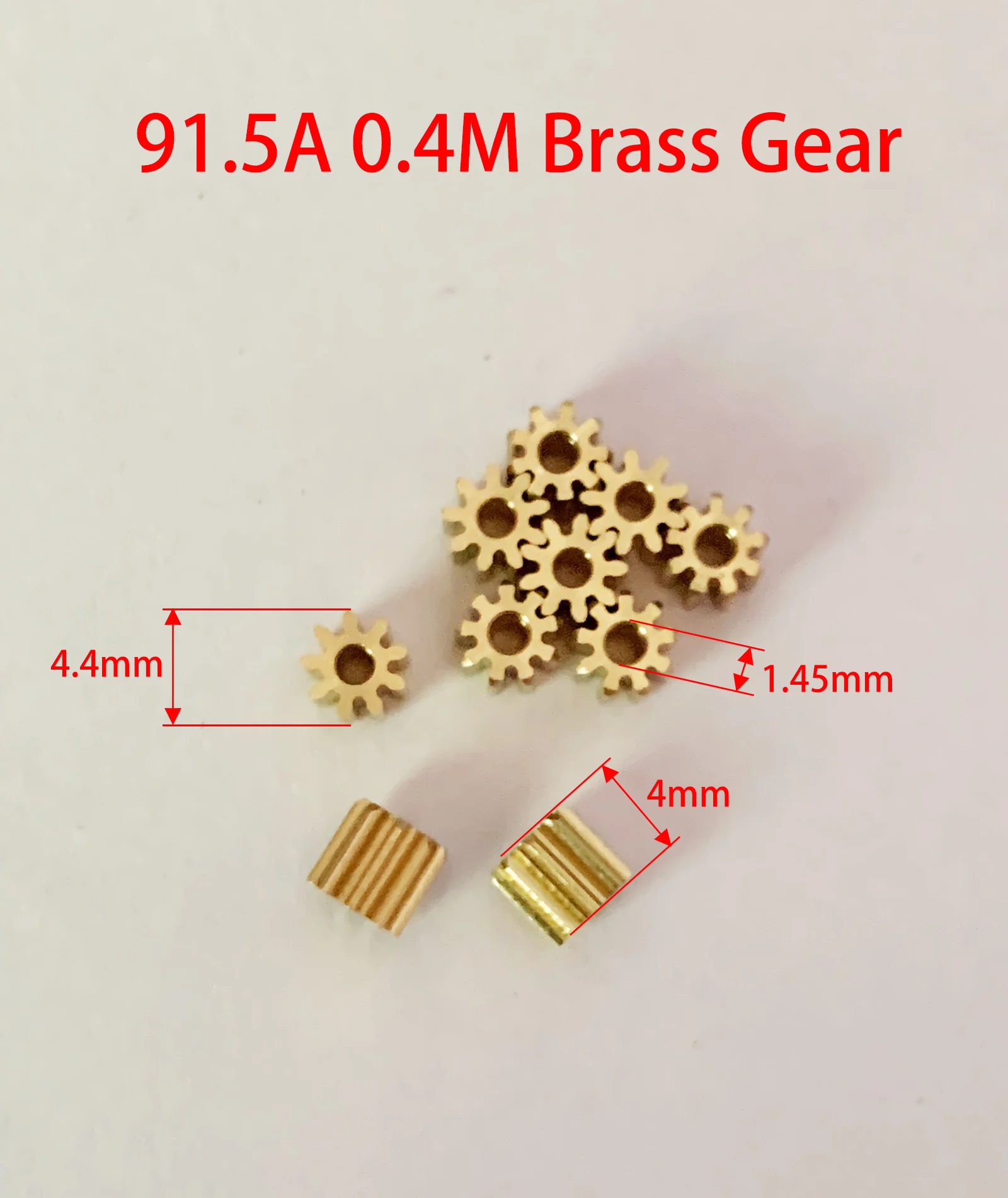 92A / 91.5A 0.4M Copper Pinion Gear 9 Teeth 2mm 1.5mm Shaft Metal Gears Motor Parts Accessory 10pcs/lot 4.9 39 Reviews 11