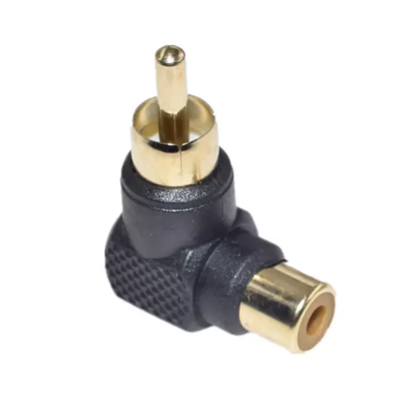 2Pcs 90 Degree RCA Right Angle Connector Plug Adapters Male To Female M/F 90 Degree Elbow Audio Adapter