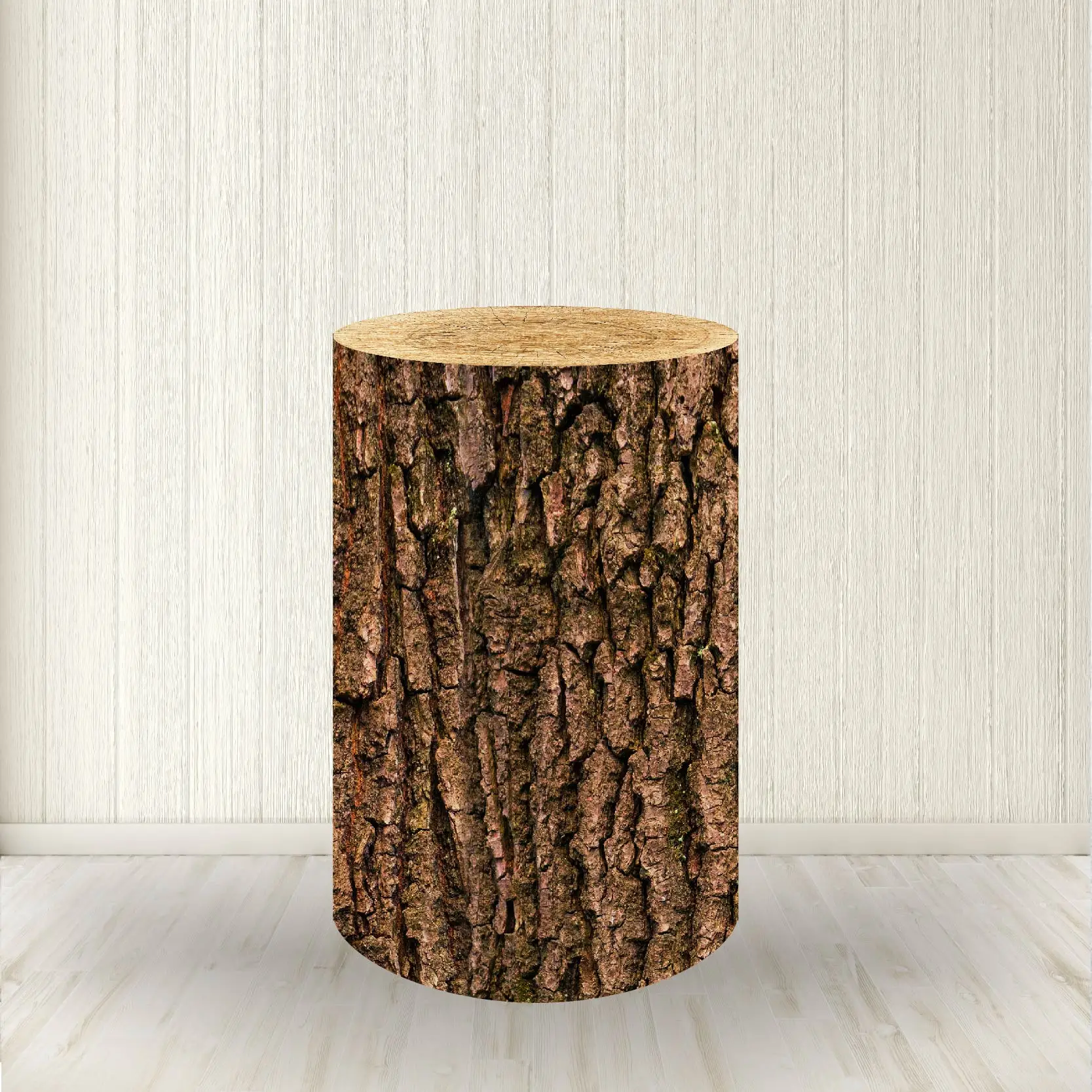 Wood Bark Texture Cylinder Pedestal Covers,Wild Animal Pattern Cylindrical Covers,Birthday Party Cake Dessert Table Decoration