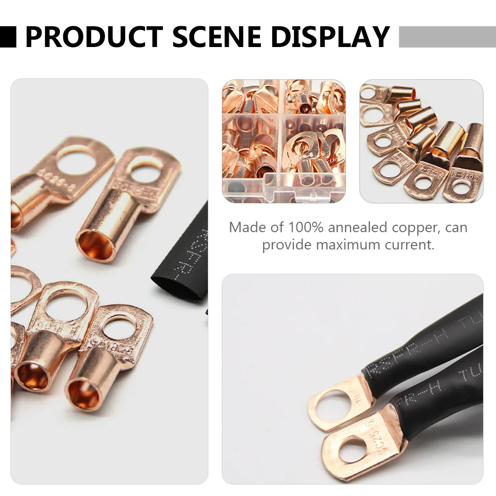 140 Pcs Copper Nose Heat Shrink Tube Automotive Connectors Quick Release Terminal Wire Crimp Car Terminals Cable Repairing for