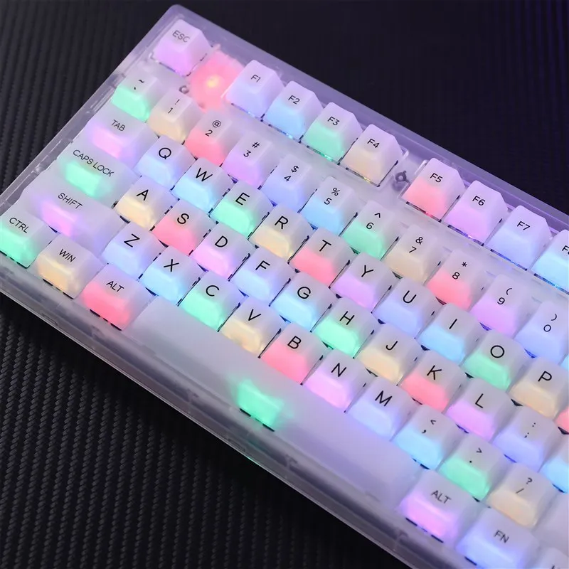 LEA Transparent White Fog  Keycap    Ice Crystal Full with Column Customized 