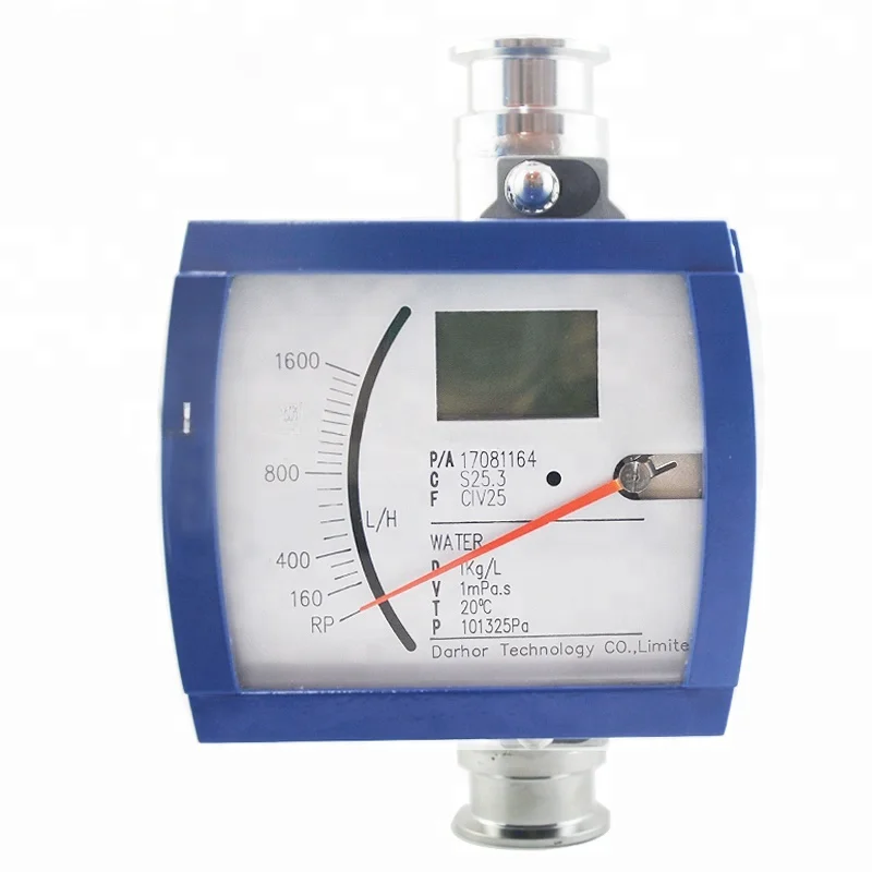 DH250 Darhor high temperature high pressure metal tube float tri-clamp purified water flowmeter hydraulic oil flow meter