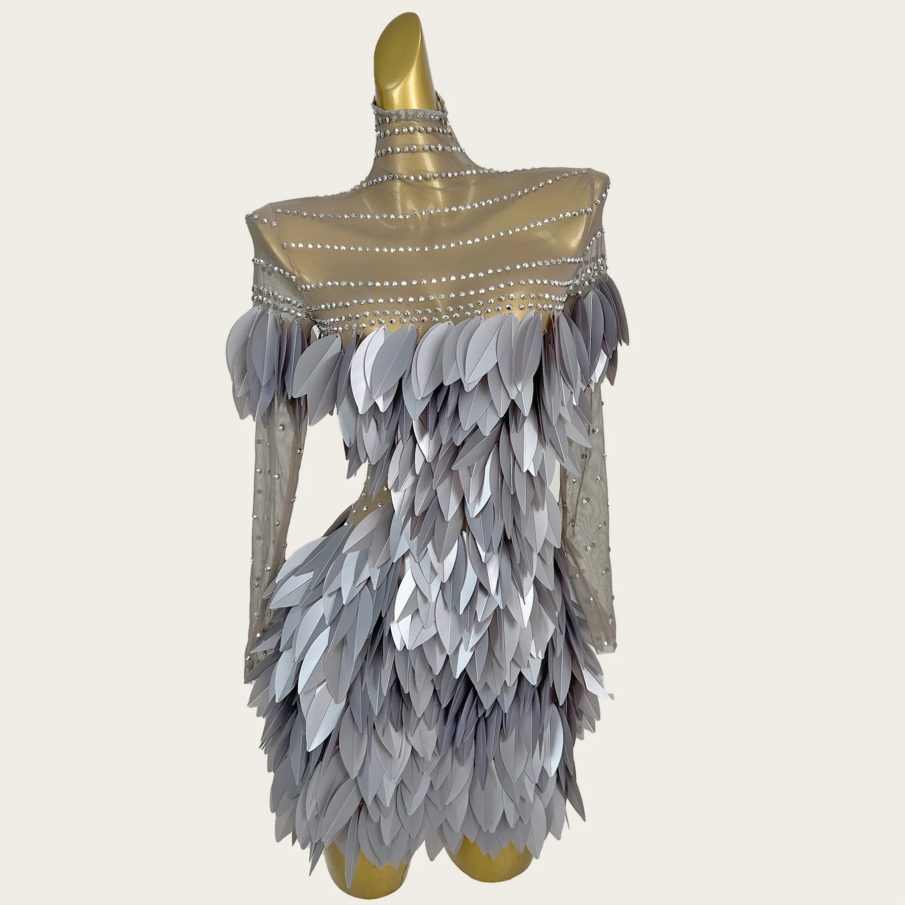 

Сексуальное платье-мини с перьями, коктейльное платье, блестящее, прозрачное, из сетки, с пайетками, для танцев, выступлений, сценических шоу, вечеринок, сексуальный наряд zhaji