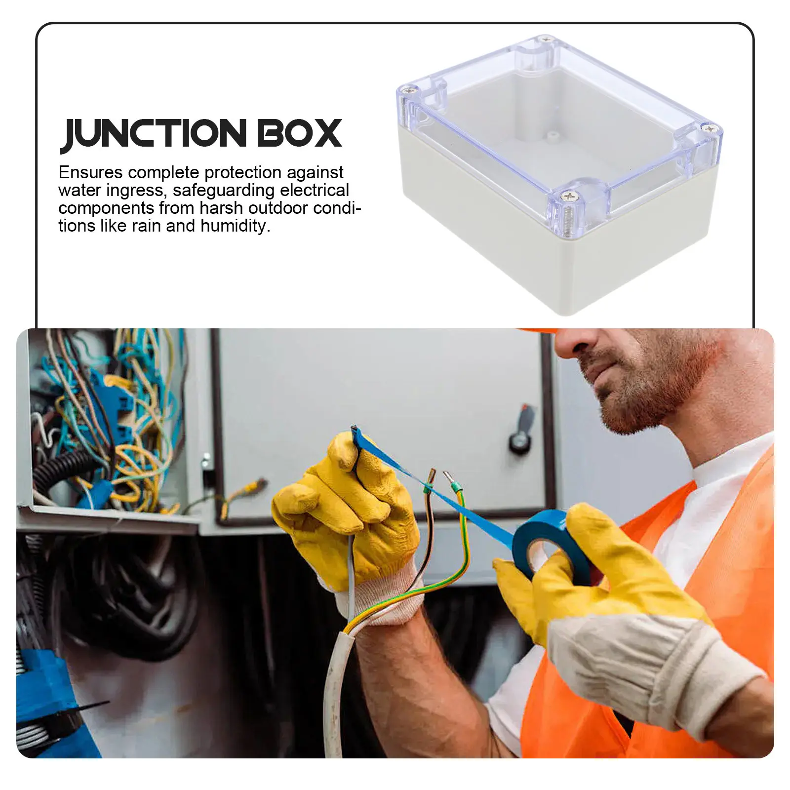 4.52x3.54 Outdoor Waterproof Junction Box Transparent Cover Electrical Enclosure Weatherproof Distribution Box for Residential