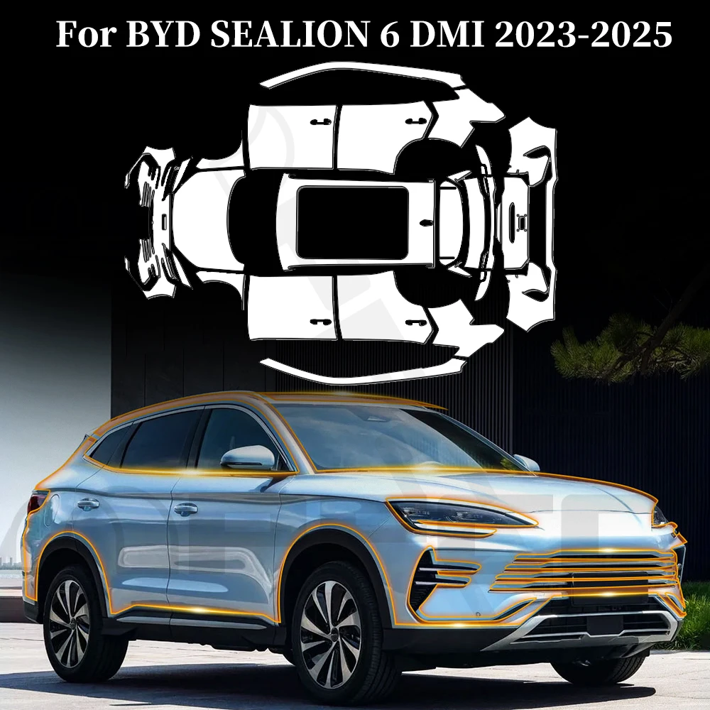 

For BYD SEALION 6 DMI 2023-2025 Anti-scratch TPU Paint Protection Film Pre-cut PPF Car Body Clear Bra Invisible Resistant Cover