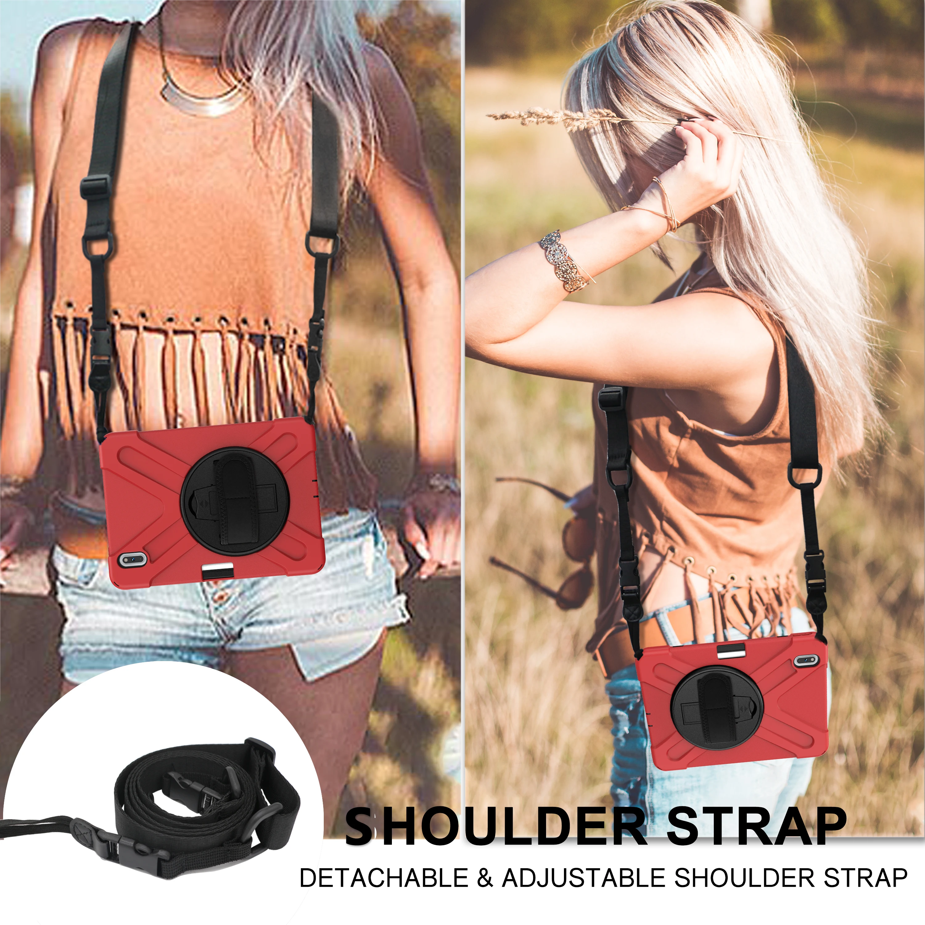 360 Rotating Hybrid Case Universal For Huawei MatePad Pro10.8 5G Heavy Duty Cover Shockproof With Pen Slot Hand & Shoulder Strap