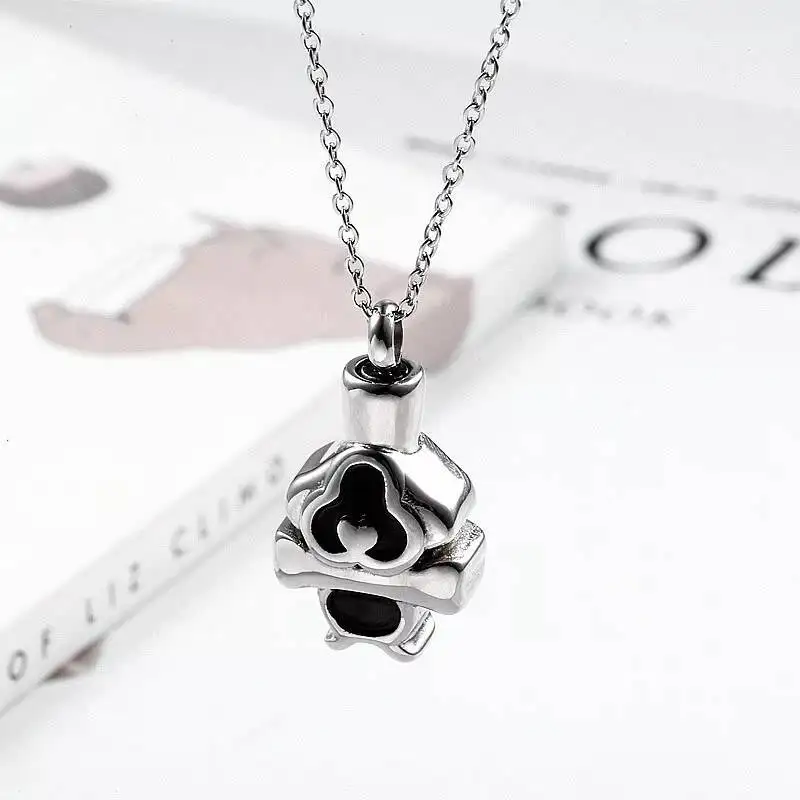 مجوهرات الحرق جرة قلادة للرماد للحيوانات الأليفة باو طباعة الرماد التذكاري مجوهرات تذكار قلادة لرماد الكلب القط