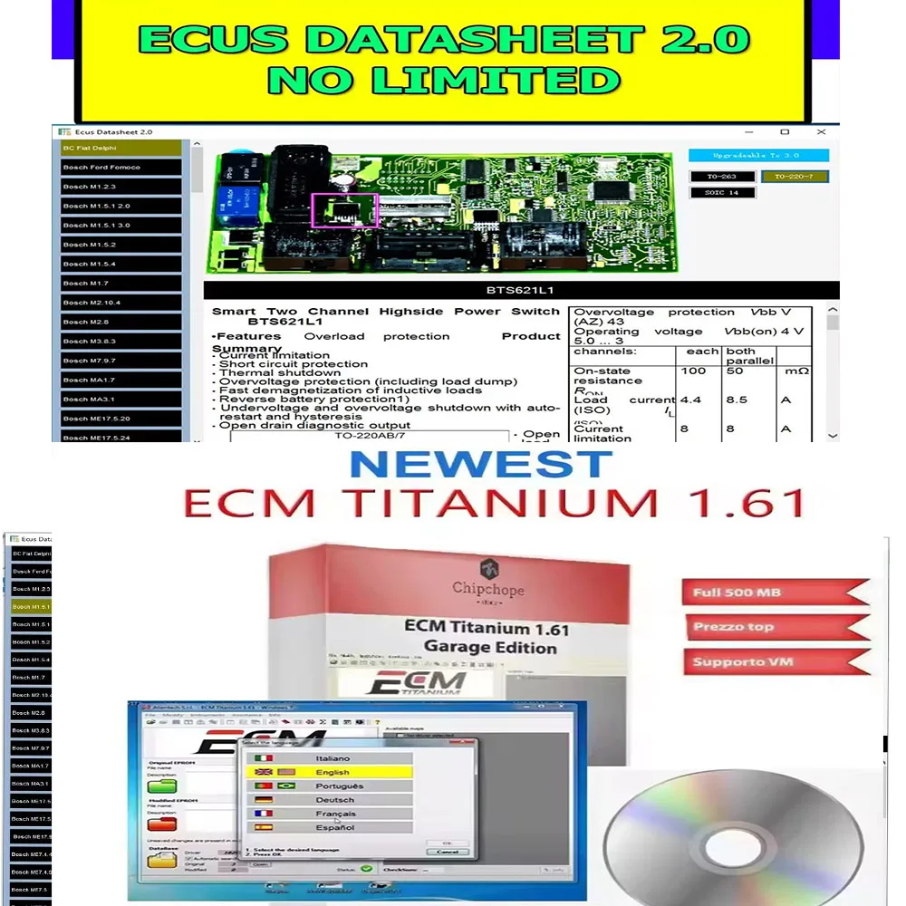 

2024 ECM TITANIUM 1.61 Ecus Datasheet 2.0 Software PCB Schematics with Electronic activation unlimited provide video tutorial