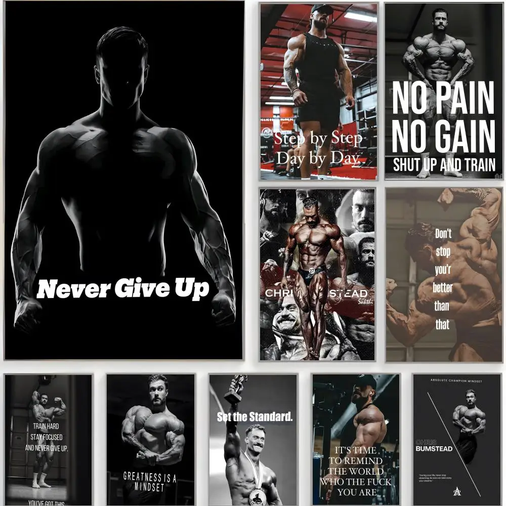 Chris Bumstead Bodybuilder Fitness Motivational Quotes Poster Classic Wall Art  Home Decor  Peel and Stick Unframed
