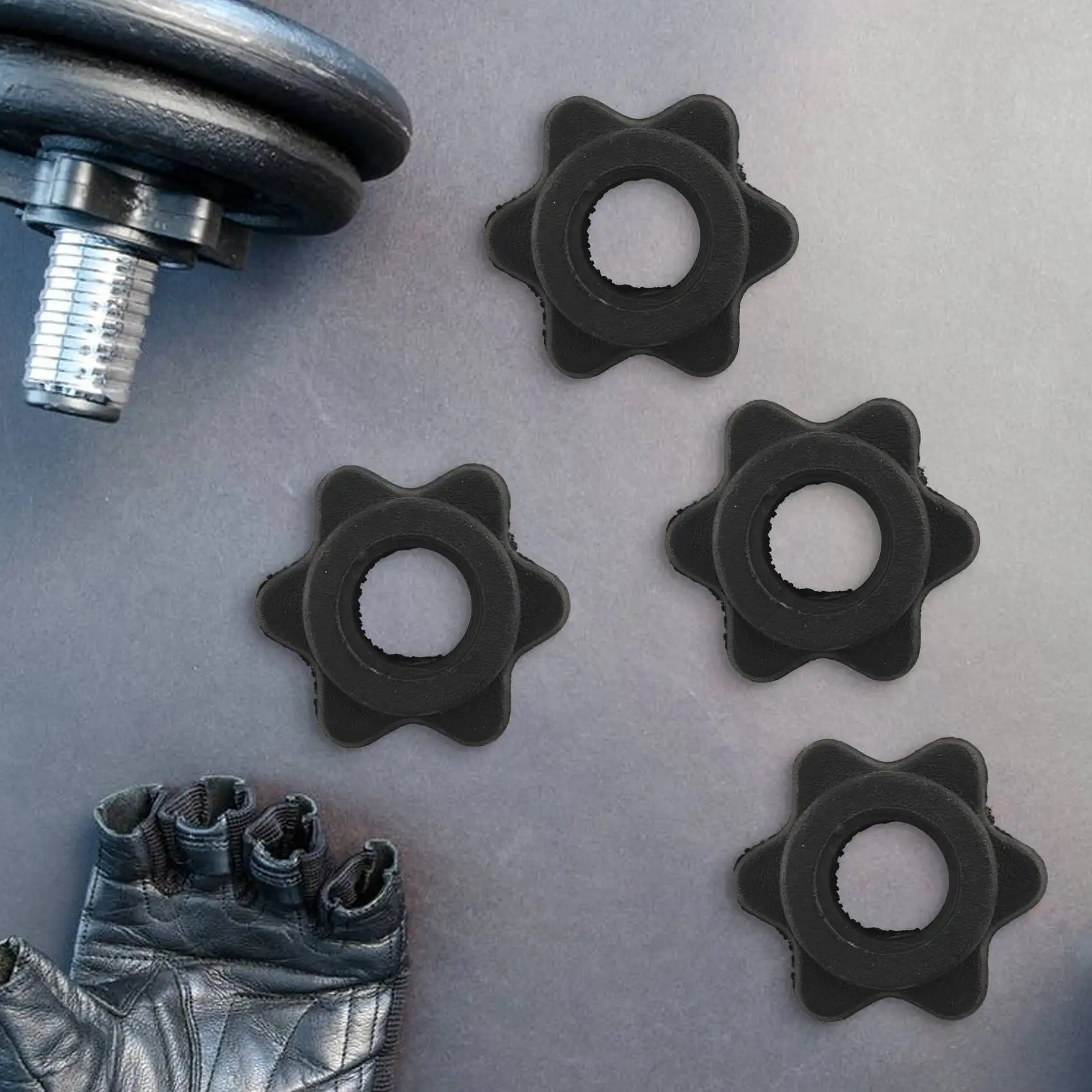 AEF6-4 Pairs Dumbbell Hex Nut,Dumbbell Rod Nut,Spinlock Collars For Barbells Bars Training Sports