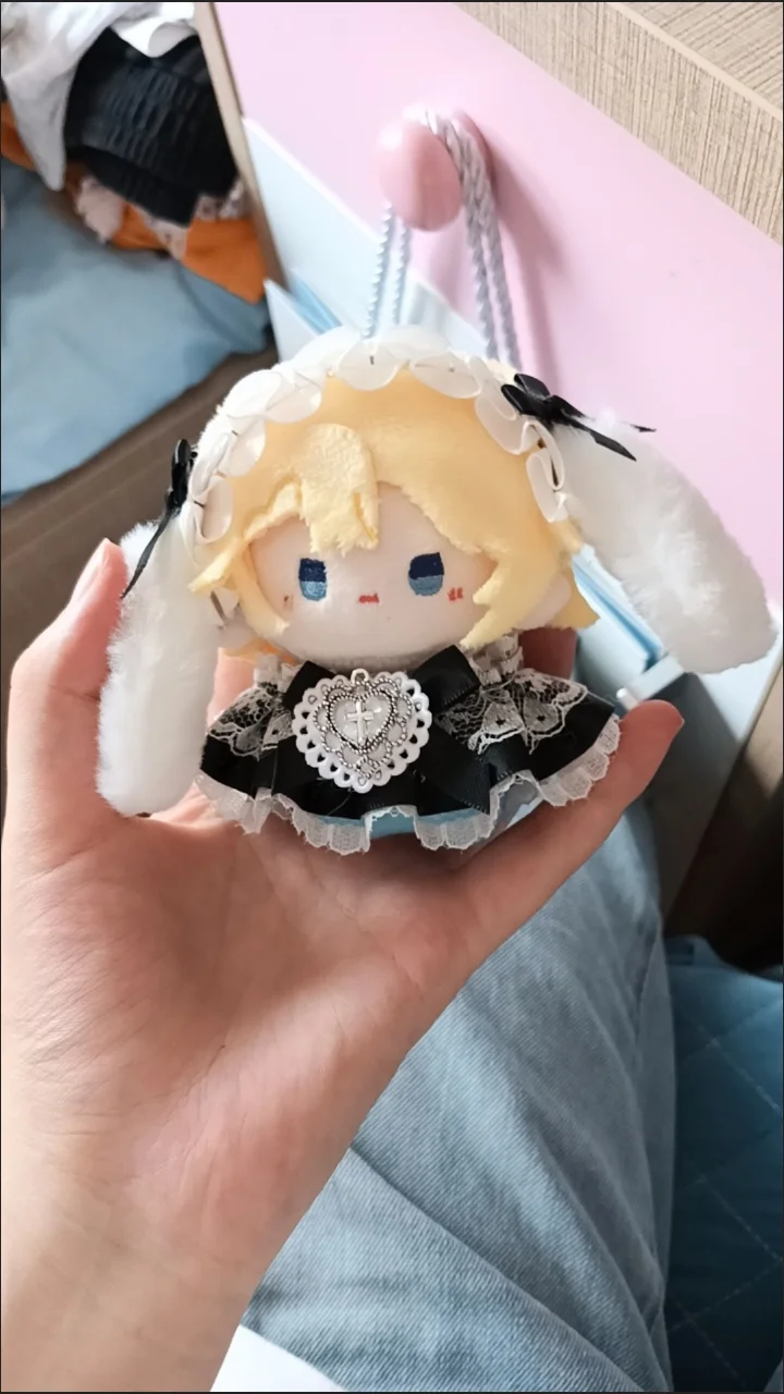 Gefüllte 10 cm Roman The Lop-Eared Butler Lan Bo Puppe Kawaii Plüschtier Kreatives Treffen Geburtstagsgeschenk Niedlicher Rucksackanhänger