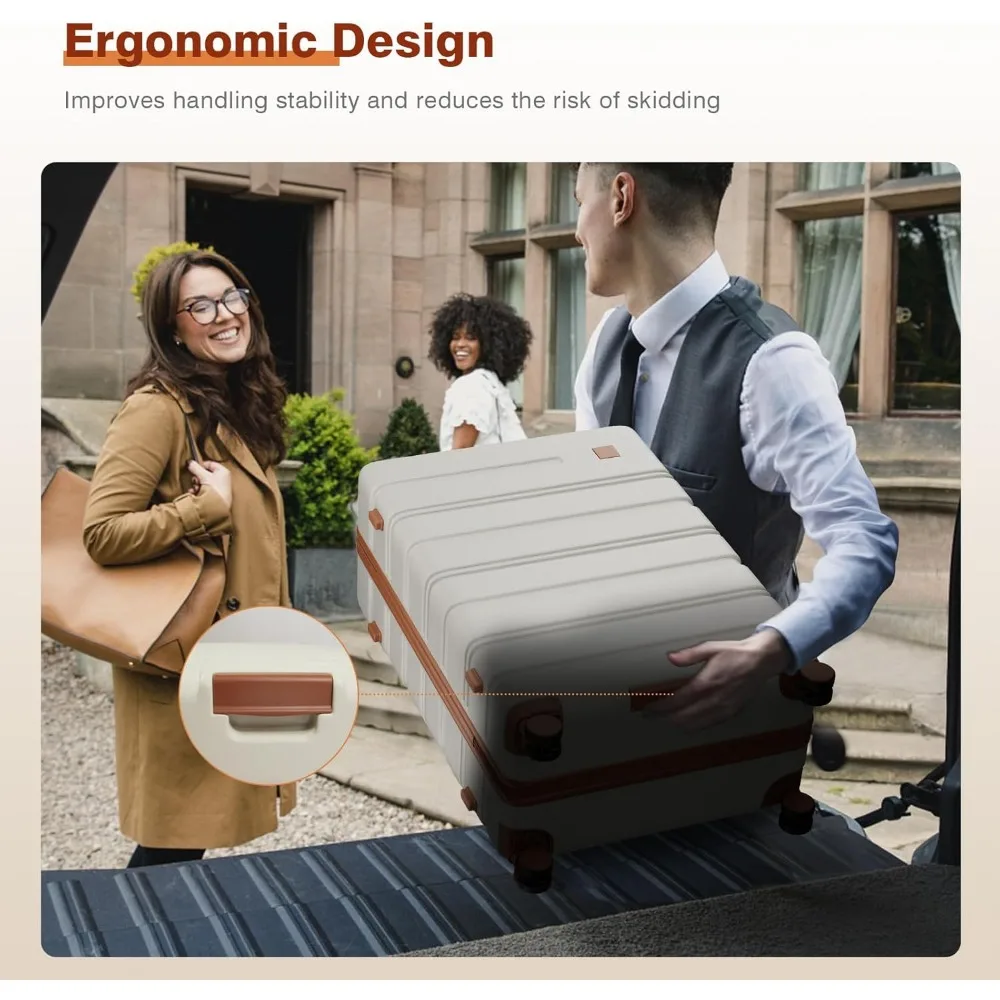 Lightweight 20 Inch PC Hardshell Suitcase with Quiet Spinner Wheels, TSA Locks, Durable Zipper for Travel and Carry-On Luggage