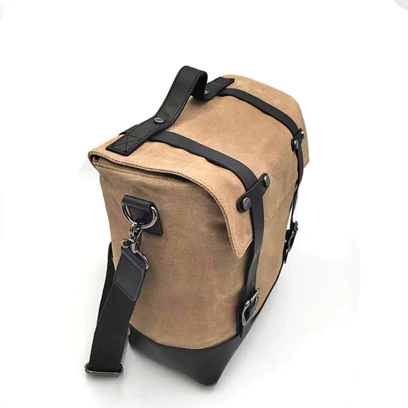 Retro Motorcycle Saddle Bag Waterproof Motorbike Side Bag Large Capacity Backpack Canva Vintage Touring Riding Saddlebags
