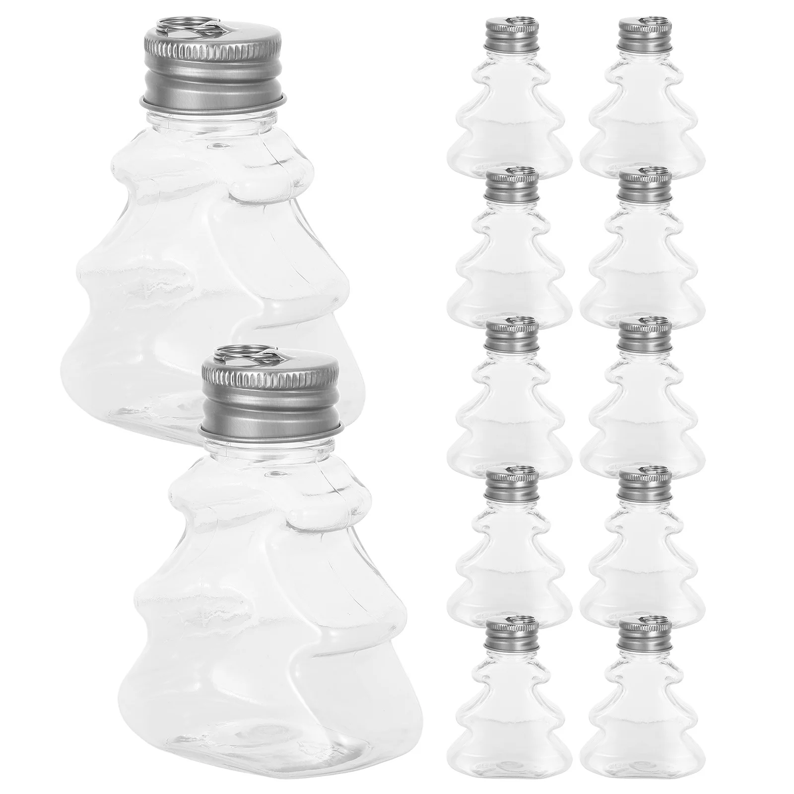 

12pcs Transparent Hanging Bottle: 50Ml Tree Shaped Clear Fillable Ornament For Christmas Party Supplies, Holiday Beverage