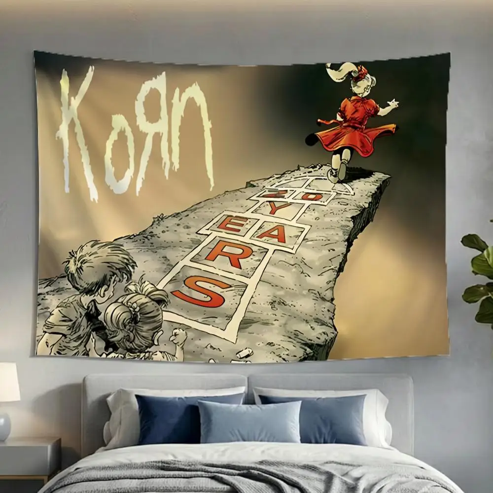 Band NuMetal Korn Tapestry Washable Soft Wall Art Decor for Living Home Room Bedroom