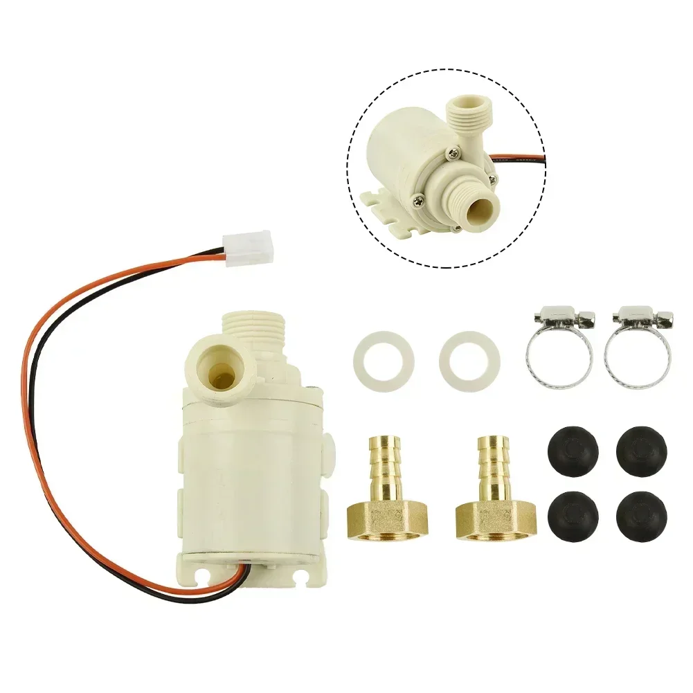 Brass Coupler Pump 8L/Min(2.1GPM) DC Brushless Motor Engineering Plastic Hot/Cooling Water Circulation Accessories