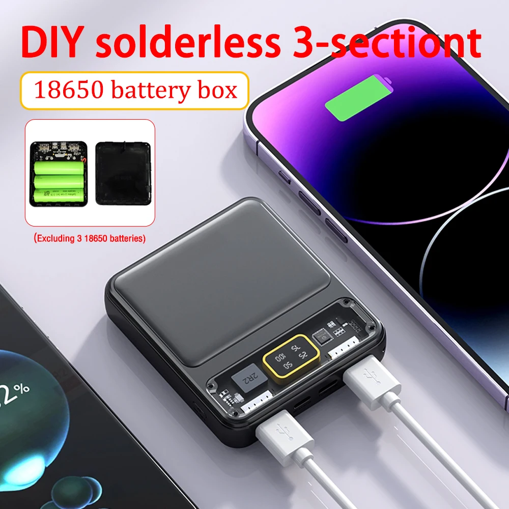 Dual USB Power Bank Battery Box Mobile Phone Charger 3*18650 Battery Holder DIY Case Smart UPS Uninterruptible Power Supply