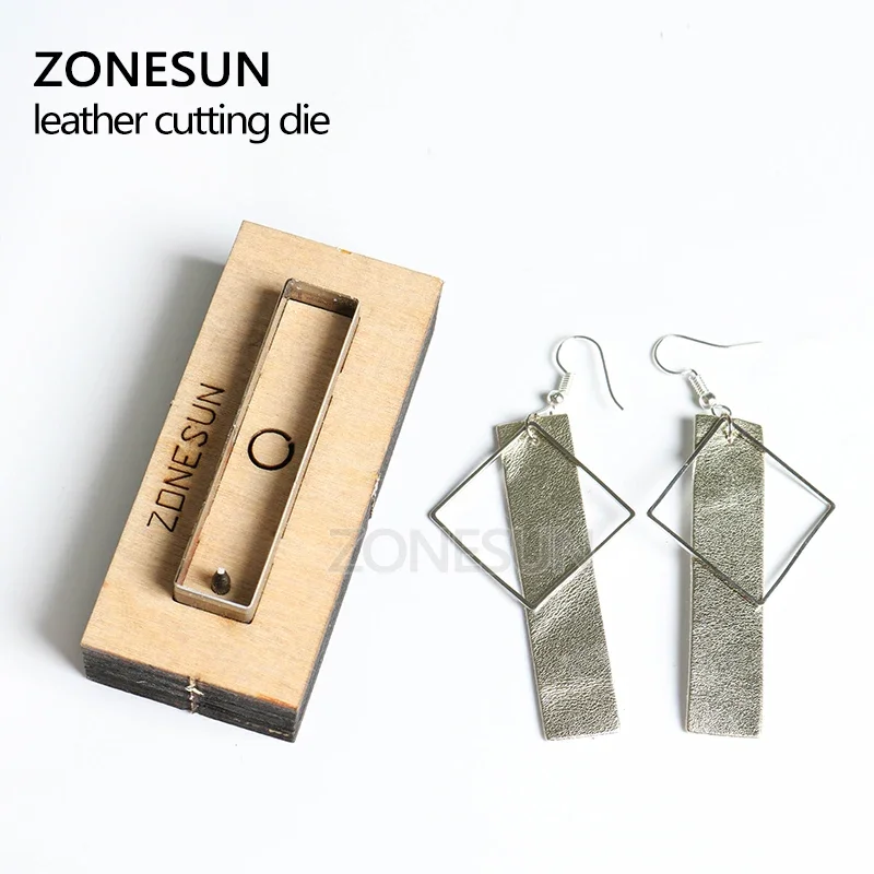 ZONESUN leather earring cutting die rectangle shape paper art leather decoration tool for die cutting machine DIY handicraft cut