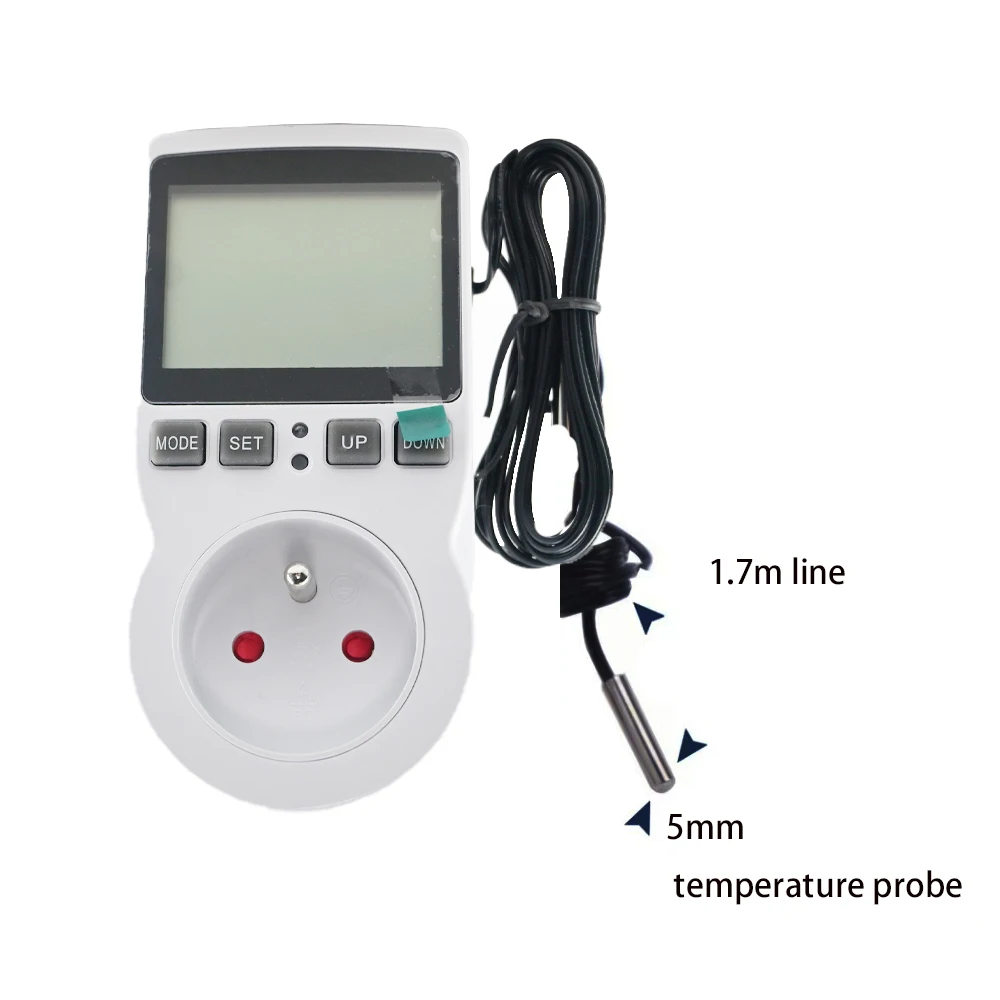 Intelligent Temperature Control Socket European standard For Carbon Heating, Aquaculture Greenhouse X1pcs