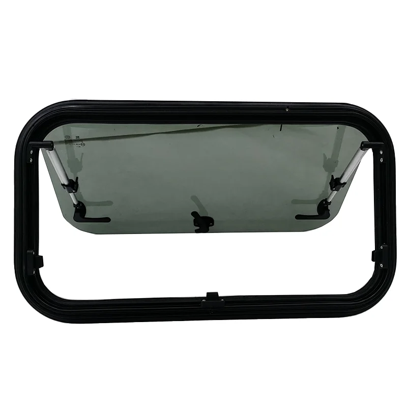 MAYGOOD 700x500mm Aluminum Alloy Push-out Window Tempered Glass Pleated Inner Frame E-Mark Certified RV Modern
