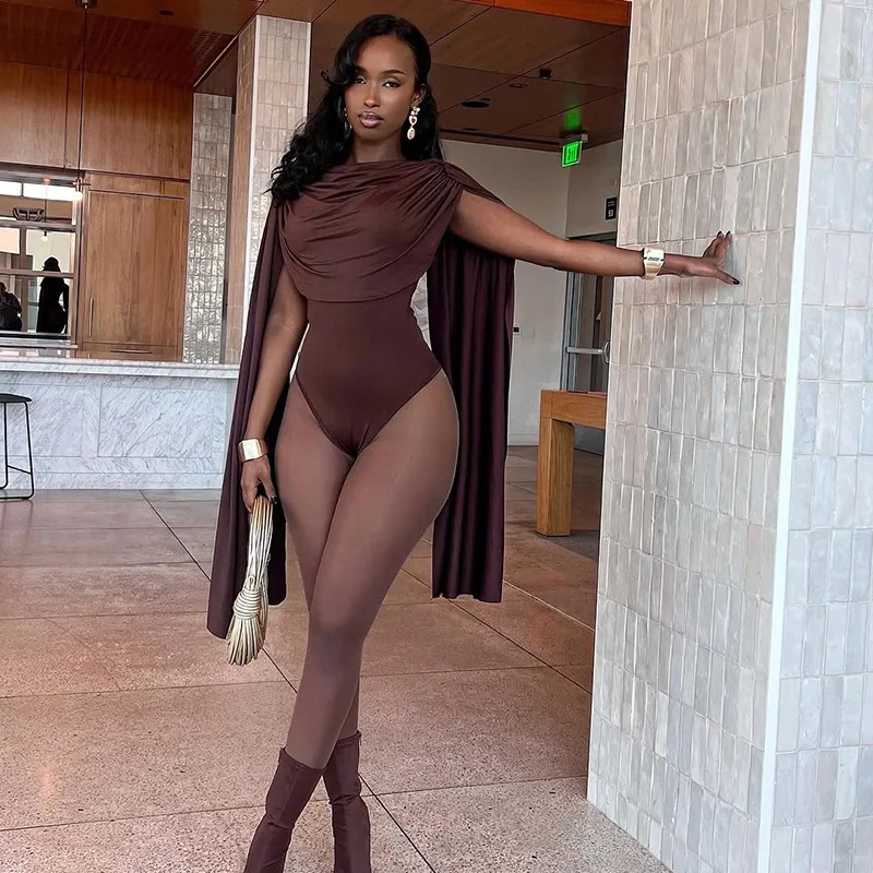 Swing Collar Bodysuit Hipster Fashion Sleeveless Jumpsuit Club Outfit Women's Evening Outfits Romper Sexy Slim Bodycon Underwear