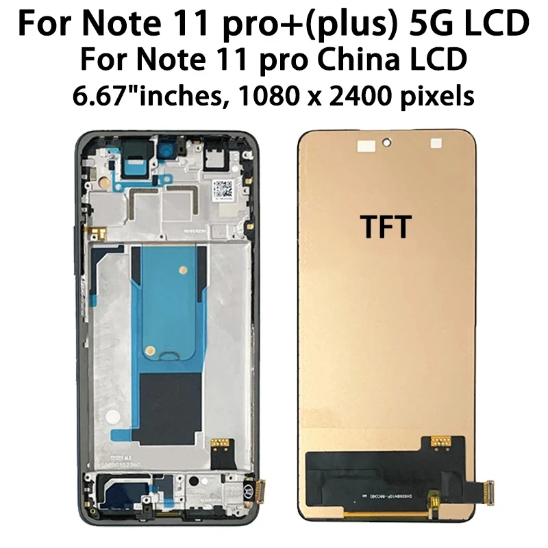 OLED 6.67'' For Xiaomi Redmi Note 11 Pro 11 PRO Plus 5G LCD Display Touch Screen Digitizer Assembly 21091116UG 21091116UC LCD