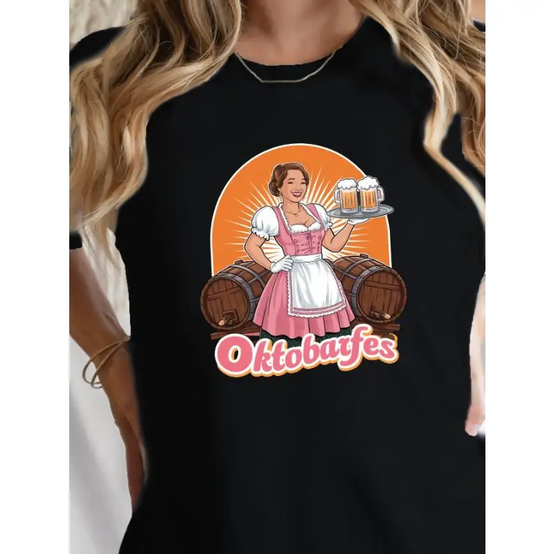 

"Oktoberfest Beer T-Shirt for Women | German Dirndl Graphic Tee | Funny Drinking Party Gift | October Festival Outfit"